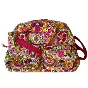 Vera Bradley Weekender Duffel Clementine Floral Quilted Travel Bag Retired